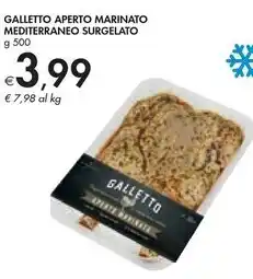 Bennet Galletto aperto marinato mediterraneo surgelato offerta
