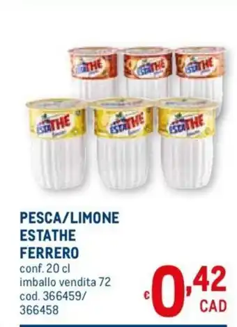 Metro Pesca/Limone Estathe Ferrero 20 cl offerta