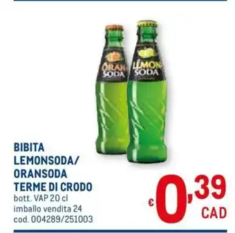 Bibita Lemonsoda/ Oransoda Terme Di Crodo VAP 20 cl