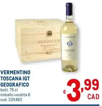 Metro Vermentino Toscana IGT Geografico 75 cl offerta