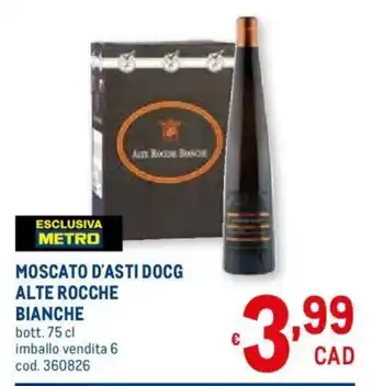 Metro Moscato D'Asti DOCG Alte Rocche Bianche 75 cl offerta