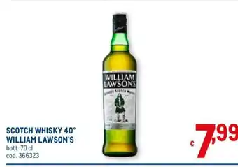 Metro William Lawson's Scotch Whisky 40° 70 cl offerta