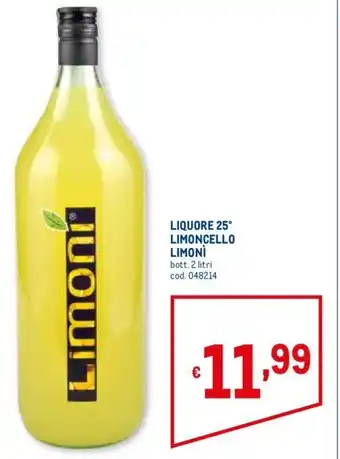 Limonì Liquore 25° Limoncello 2 litri
