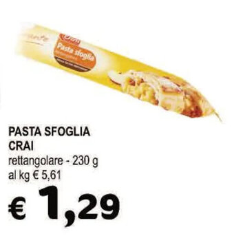 Crai Crai Pasta Sfoglia rettangolare 230 g offerta
