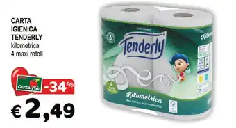 Crai Tenderly Carta Igienica kilometrica 4 maxi rotoli offerta