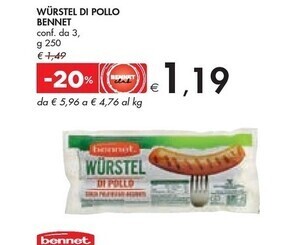 Bennet Bennet - würstel di pollo offerta