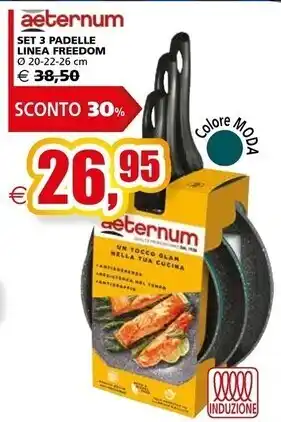 Il Gigante Aeternum set 3 padelle linea freedom offerta
