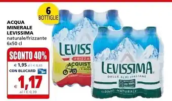 Il Gigante Levissima acqua minerale offerta