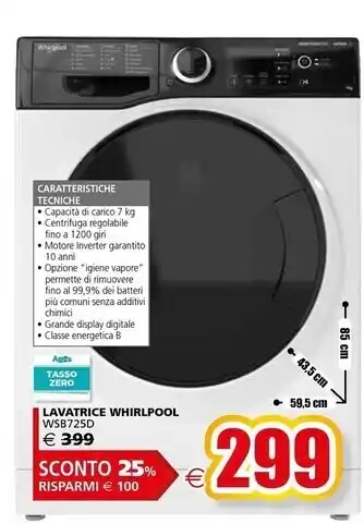 Il Gigante Whirlpool lavatrice wsb725d offerta