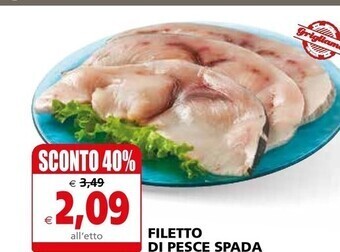 Il Gigante Filetto di pesce spada offerta