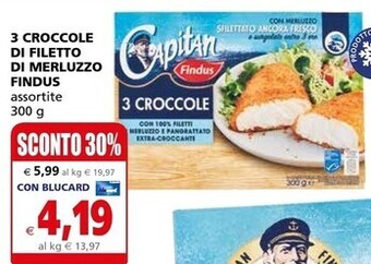 Findus 3 croccole di filetto di merluzzo