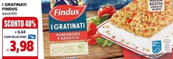 Il Gigante Findus i gratinati offerta