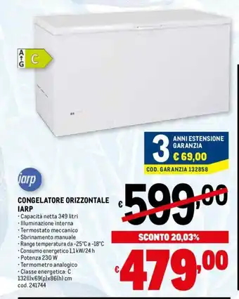 Metro Congelatore Orizzontale IARP 349 litri offerta