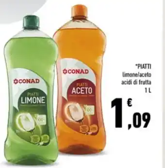 Conad Conad Piatti Limone/aceto acidi di fruta 1 L offerta