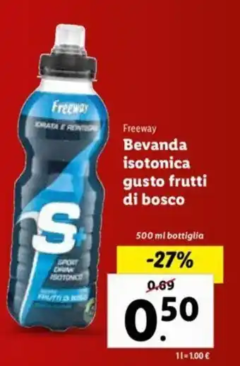 Lidl Freeway Bevanda isotonica gusto frutti di bosco 500 ml offerta