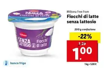 Lidl Milbona Free From Fiocchi di latte senza lattosio 200 g offerta