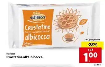 Lidl Nastrecce Crostatine all'albicocca 240 g offerta