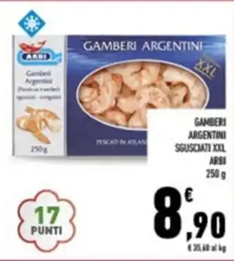 Conad Arbi Gamberi Argentini Sgusciati XXL 250 g offerta