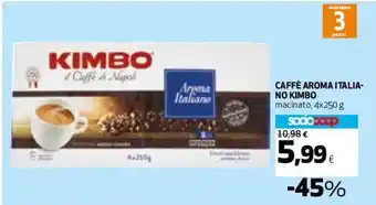 Coop Kimbo Caffé Aroma Italia 4 x 250 g offerta