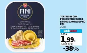 Coop Fini Tortellini con Prosciutto Crudo e Parmigiano Reggiano 250 g offerta