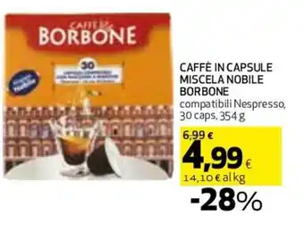 Coop Borbone Caffè In Capsule Miscela Nobile 30 caps, 354 g offerta