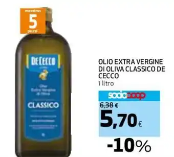 Coop De Cecco Olio Extra Vergine di Oliva Classico 1 Litro offerta