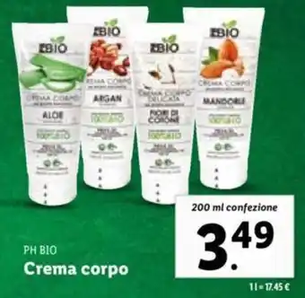 Lidl PH Bio Crema corpo 200 ml offerta