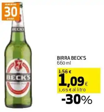 Coop Beck's Birra 660 ml offerta