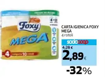 Coop Foxy Mega Carta Igienica 4 Rotoli offerta