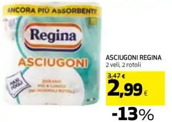 Coop Regina Asciugoni 2 Rotoli offerta