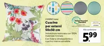 Lidl Livarno Home Cuscino per esterni 50x50 cm offerta