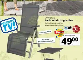 Lidl Livarno Home Sedia sdraio da giardino offerta
