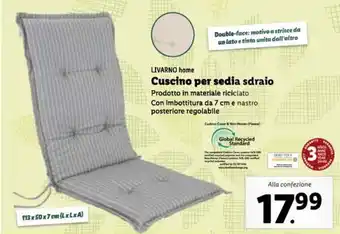 Lidl Livarno Home Cuscino per sedia sdraio offerta