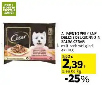 Coop Cesar Alimento Per Cane Delizie Del Giorno In Salsa 4 x 100 g offerta