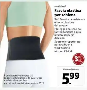 sensiplast Fascia elastica per schiena XS-XXL