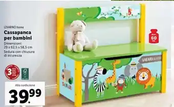Lidl Livarno Home Cassapanca per bambini 29 x 62,5 x 58,5 cm offerta