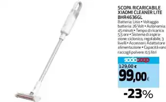 Coop Xiaomi Cleaner Lite Scopa Ricaricabile BHR4636GL offerta
