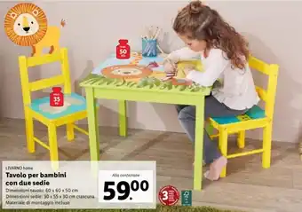 Livarno Home Tavolo per bambini con due sedie
