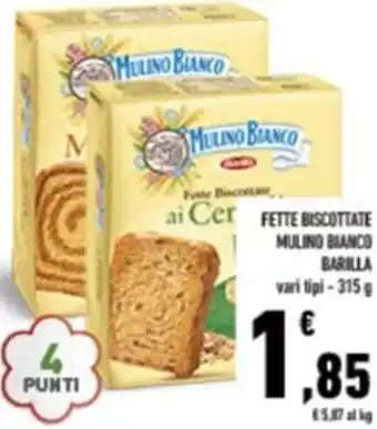 Conad Superstore Barilla Mulino Bianco Fette Biscottate 315 g offerta