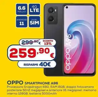 Euronics Oppo A96 Smartphone offerta