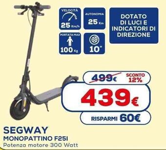 Euronics Segway Monopattino F25I offerta