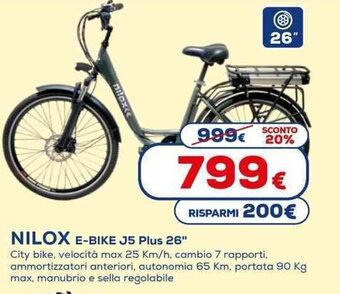 Euronics Nilox E-Bike J5 Plus 26" offerta