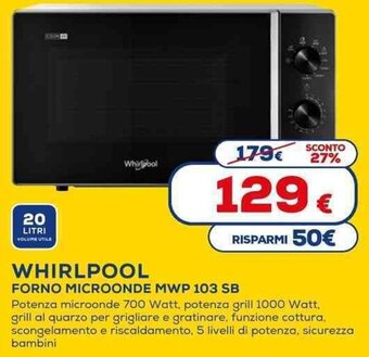 Whirlpool Forno Microonde MWP 103 SB