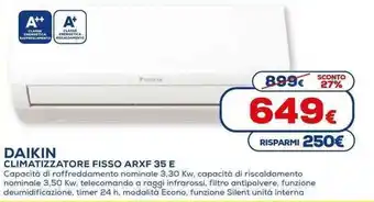 Euronics Daikin Climatizzatore Fisso ARXF 35 E offerta