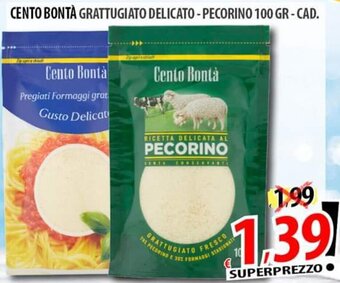 Il Genio Supermercato Cento Bontà Grattugiato Delicato Pecorino 100 gr offerta