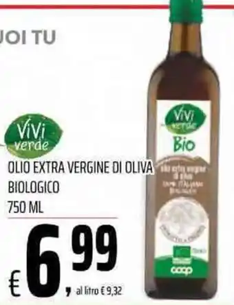 Coop Coop Vivi Verde Olio extra vergine di oliva biologico 750 ml offerta