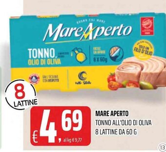 Coop Mare Aperto Tonno all'olio di oliva 8 lattine da 60 g offerta