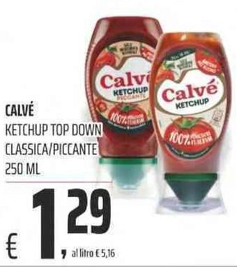 Coop Calvé Ketchup Top Down Classica/Piccante 250 ml offerta