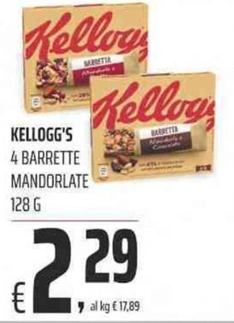 Coop Kellogg's 4 Barrette Mandorlate 128 g offerta