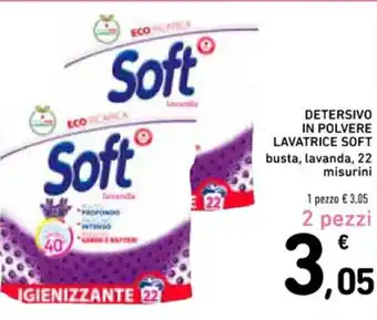 Spazio Conad DETERSIVO IN POLVERE LAVATRICE SOFT busta, lavanda, 22 offerta